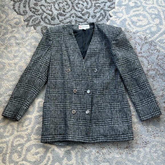 Vintage Peabody House Wool Houndstooth Skirt Suit Set 13/14 - Picture 8 of 15